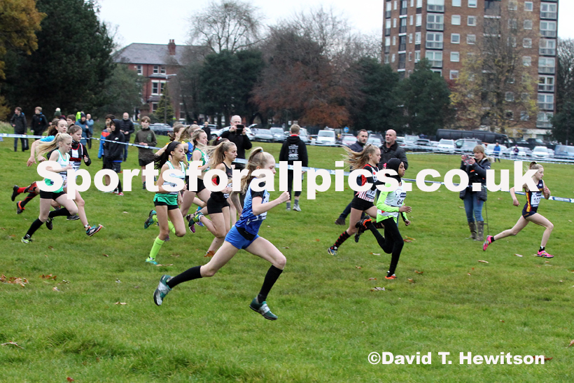 Girls under-13s, 2019 European Cross Country Trials and British Cross Challenge, Sefton Park, Liverpool.  Photo: David T. Hewitson/Sports for All Pics